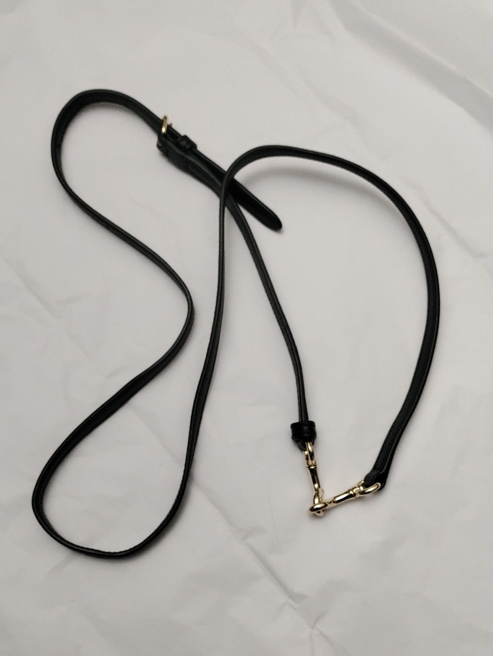 Coach Black Leather Shoulder Strap With Gold-Tone Hardware